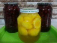 کمپوت آلبالو و هلو