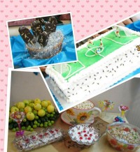 کیک زمین فوتبال واسه تولدپسرم درست کرده بودم