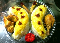 تزیین برنج به شکل پروانه