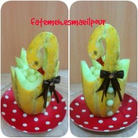 تزیین خربزه به شکل قو