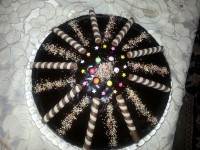 کیک زبرا با روکش گاناش