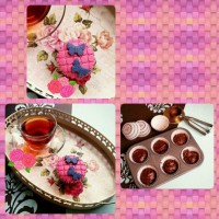 کاپ کیک فندقی با تزئین خمیر فوندانت