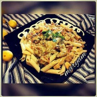 اسپاگتی با مرغ وسس آلفردو