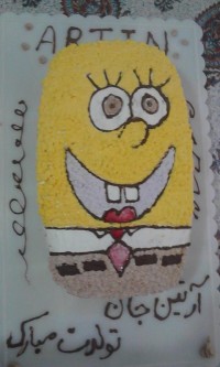 کیک اسفنجی تولد پسرم