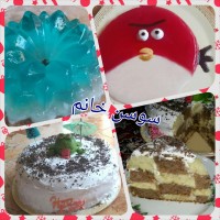 کیک شطرنجی. ژله انگری برد و ژله بلوبری