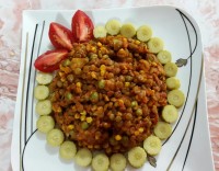 خوراک عدس و ذرت
