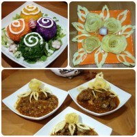 سالاد توپی و گل رز با سیب زمینی