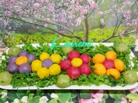 پوره سیب زمینی که با پوره هویج و لبو و کلم بنفش و سبزی و زردچوبه مخلوط شده .