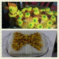 تزئین پلو با مرغ