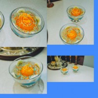 دسر کاکایویی وژله گل رز.