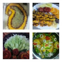 شویدپلو.مرغ شکم پر.یالاد فصل.جوجه تابه ای