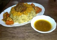 سبزی پلو با گردن گوسفندی