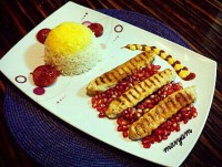 چلو کوبیده مرغ