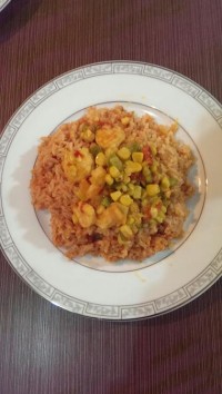 میگو با فلفل و ذرت