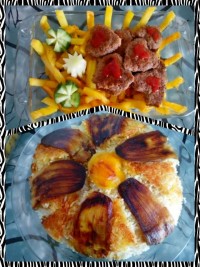 چلو ساده آبکشی و کباب تابه ای به شکل قلب