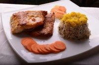 سبزی پلو باماهی سالمون