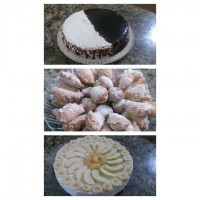 کیک با روکش شکلات، قطاب، کیک با تزئین میوه