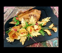 اردک بریون با دورچین گلهای چیبسی