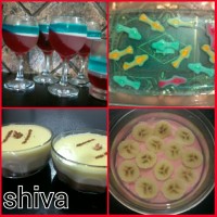 ژله آکواریوم،ژله اریب،فرنی سه رنگ