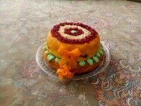ته چین سینه مرغ با ذرت و نخود فرنگی
