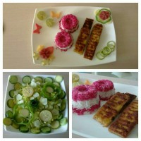 کباب تابه ای مرغ و برنج قالبی دورنگ