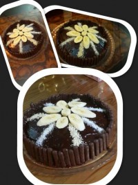 کیک دو رنگ با روکش گاناش