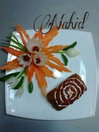 رولت مرغ و قارچ پنیری