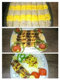 چلو کباب بختیاری تابه ای