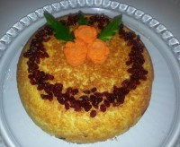 ته چین آلو و اسفناج با مرغ