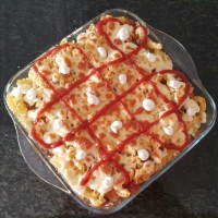 ماکارونی با پنیر و گوشت گاو