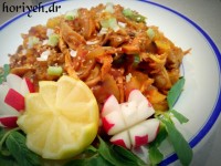 خوراک مرغ و سبزیجات