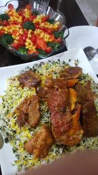 سبزی پلو با ماهیچه