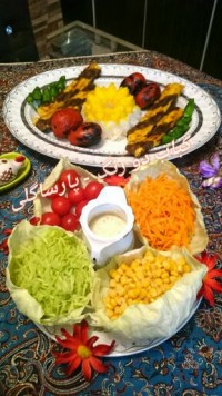 کباب دو رنگ تابه ای