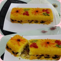 ته چین مرغ و بادمجون