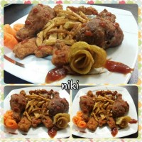 مرغ سوخاری و رز سیب زمینی