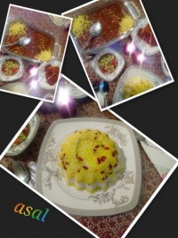 زرشک پلو و خوراک لوبیا وقارچ