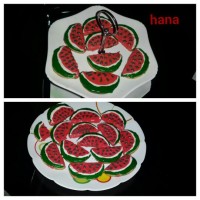 بیسکوییت کره ای با تزیین رویال ایسینگ (هندوانه ای)