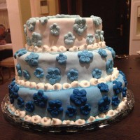 کیک گل گلی با تزئین فوندانت