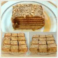 کیک یخچالیِ برش خورده