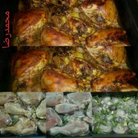 خوراک ران و مرغ و سیب زمینی (برابردستورالعمل پاپیون) نکته دوستان در پانزده دقیقه آخر پخت آب موجود در خوراک و تخلیه و سپس الباقی پخت و ادامه بدید و در آخر گریل کردن روی غذا یادتون نره خیلی خوش طعم میشه گوارای وجودتون . یاعلی