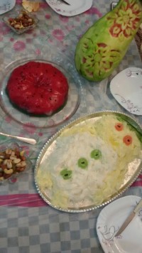 بخشی از سفره یلدای ما یلداتون مبارک