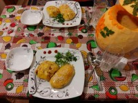 سوپ کدو تنبل و اشترودل مرغ