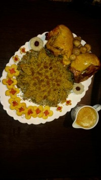 شوید باقالی با مرغ پرتغالی