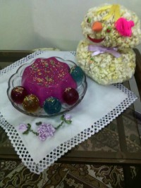دسرلبو ،ژله تخم مرغی،پاپ کورن واسه شب یلدا