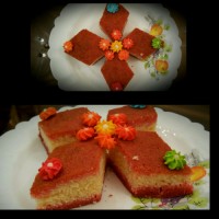 کیک وژله دورنگ