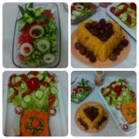 لوبیا پلو با گوشت قلقلی