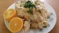 اسپاگتی با مرغ وسس آلفردو