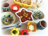 خوراک لوبیا وقارچ