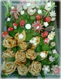 تزیین نان پنیر سبزی