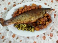 ماهی قزل آلا شکم پر